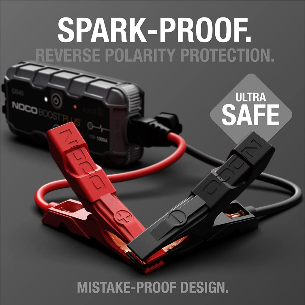 This jump starter is spark proof.
