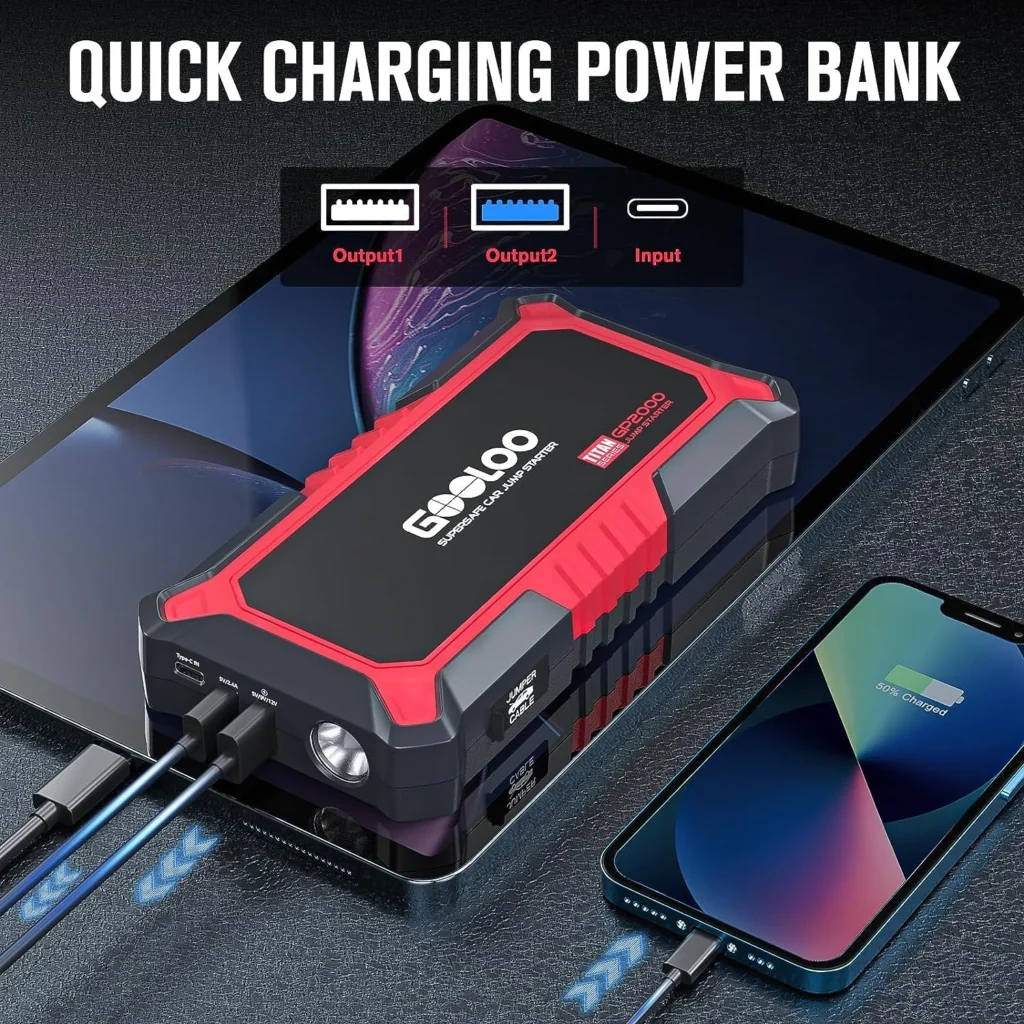 The gooloo g2000 is also a powerful and portable power bank